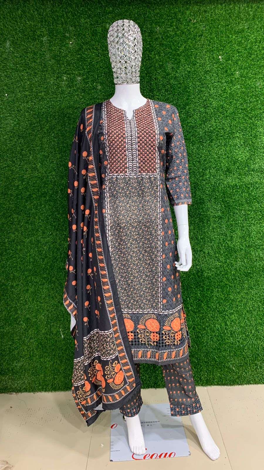 BEMITEX INDIA PRESENTS NEW SHIFLI COTTON WITH HEAVY EMBROIDERY WORK BASED BLACK READYMADE 3 PIECE SUIT COLLECTION WHOLESALE SHOP IN SURAT